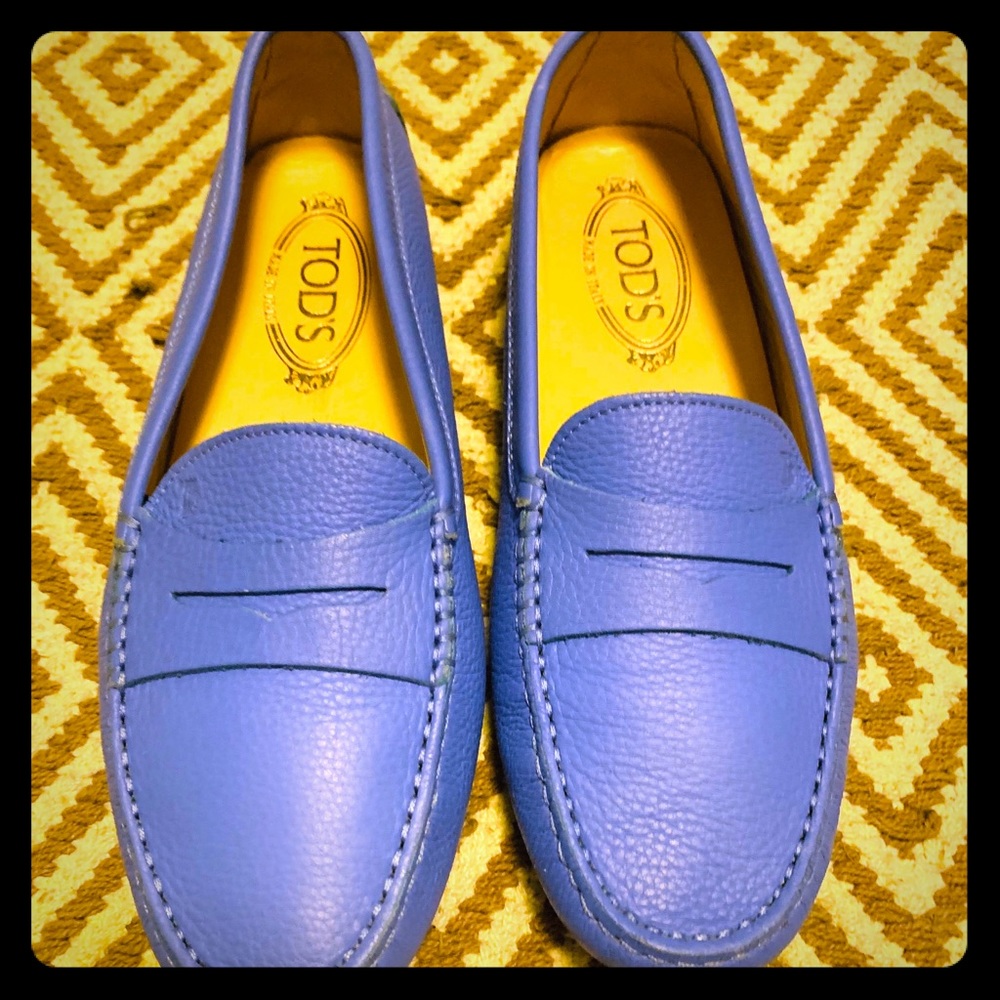 Tod’s Blue Leather Gommini Driving Loafers